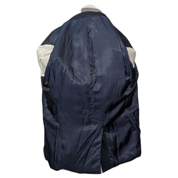 Lauren Ralph Lauren 44R Blue Blazer Glen Plaid Brown Suede Elbow Patches Jacket - Picture 8 of 11